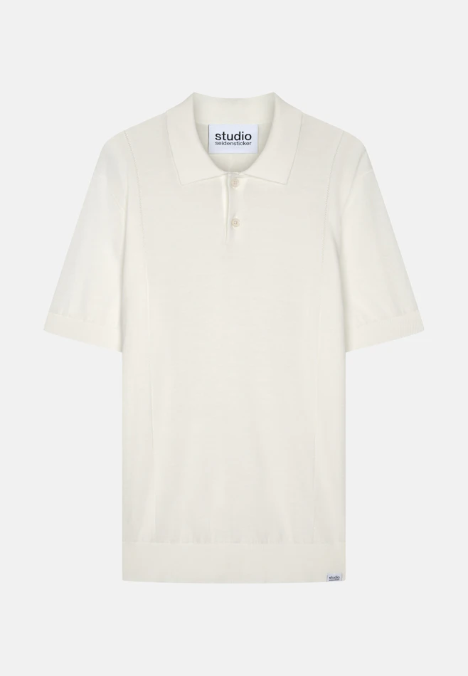 Kurzarm Poloshirt aus Baumwolle/Seide in Ecru | Seidensticker Onlineshop