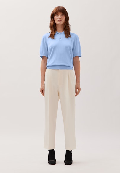 Regular Polo en maille Uni in Bleu Clair |  Seidensticker Onlineshop