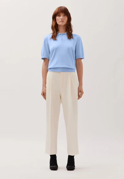 Short-sleeved polo shirt made of cotton/silk in Hellblau |  Seidensticker Onlineshop