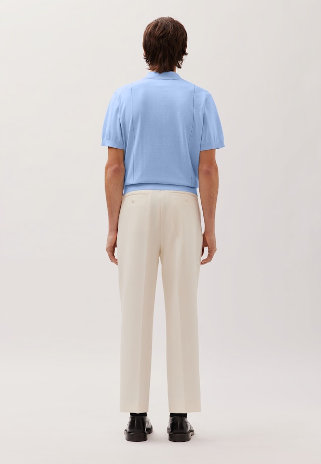 Kurzarm Poloshirt aus Baumwolle/Seide in Hellblau |  Seidensticker Onlineshop