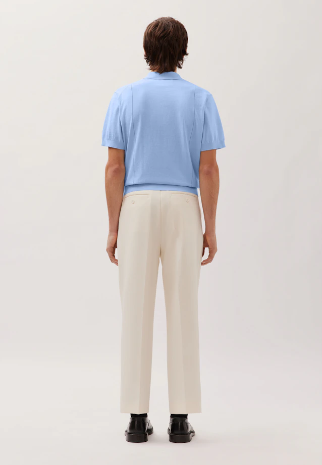 Kurzarm Poloshirt aus Baumwolle/Seide in Hellblau |  Seidensticker Onlineshop