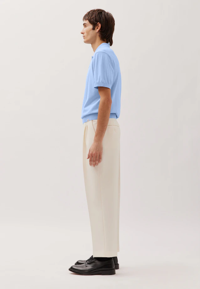 Kurzarm Poloshirt aus Baumwolle/Seide in Hellblau |  Seidensticker Onlineshop