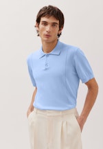 Kurzarm Poloshirt aus Baumwolle/Seide in Hellblau |  Seidensticker Onlineshop