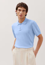Kurzarm Poloshirt aus Baumwolle/Seide in Hellblau |  Seidensticker Onlineshop