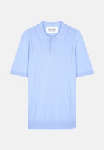 Kurzarm Poloshirt aus Baumwolle/Seide in Hellblau |  Seidensticker Onlineshop