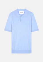 Kurzarm Poloshirt aus Baumwolle/Seide in Hellblau |  Seidensticker Onlineshop