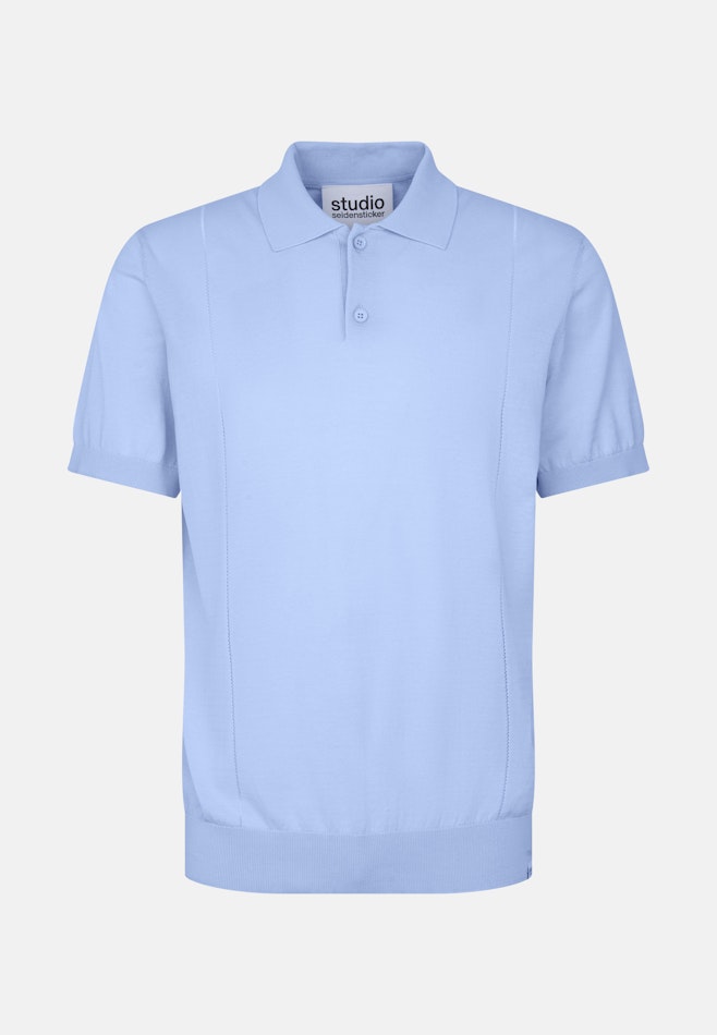 Regular Polo en maille Uni dans Bleu Clair | Boutique en ligne Seidensticker