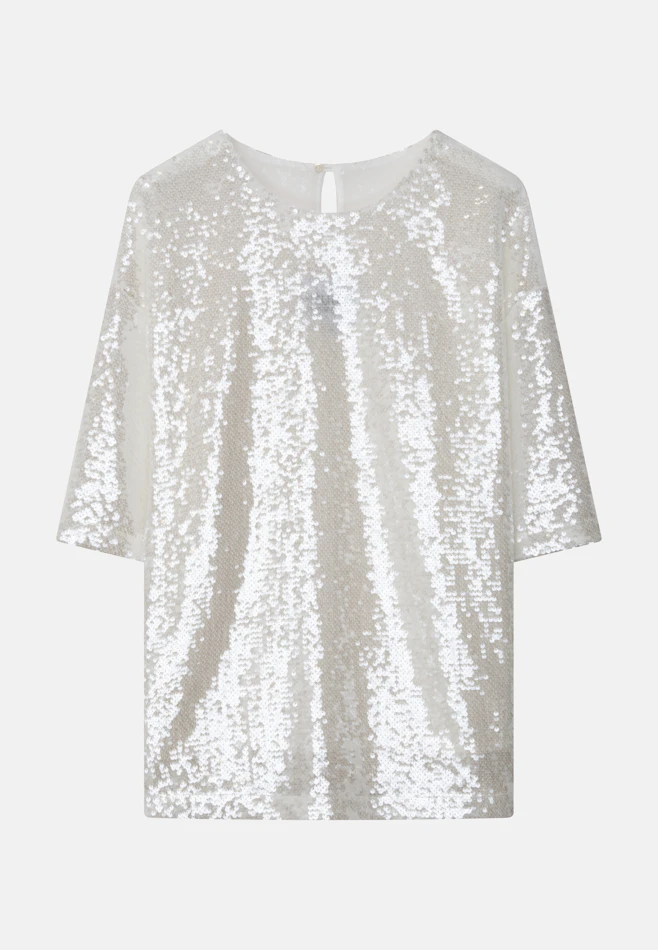 Oversized sequin T-shirt in Ecru | Seidensticker online shop