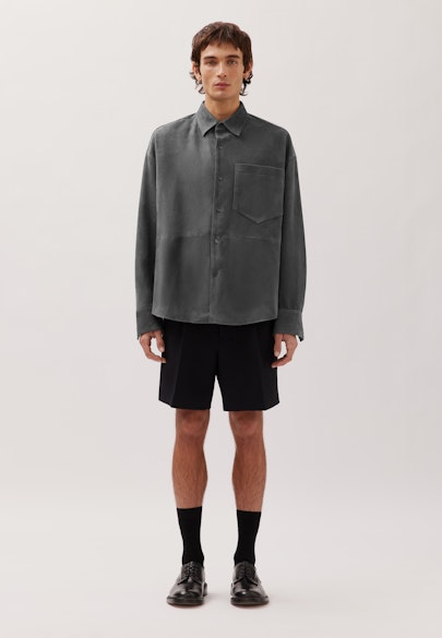 Oversized Chemise à la mode Cuir in Gris |  Seidensticker Onlineshop
