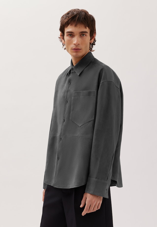 Oversized Chemise à la mode Cuir in Gris |  Seidensticker Onlineshop