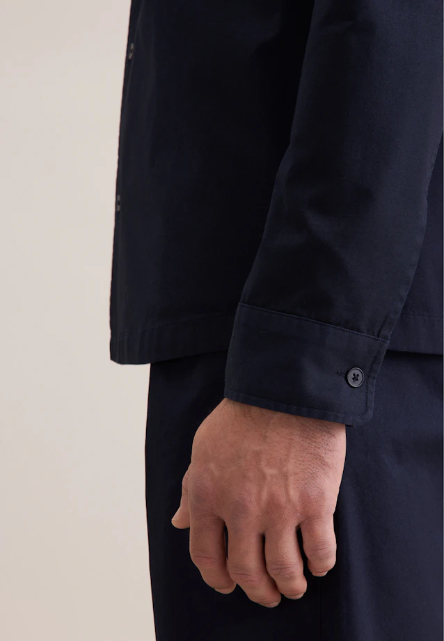 Regular Chemise décontractée Uni in Bleu Foncé |  Seidensticker Onlineshop