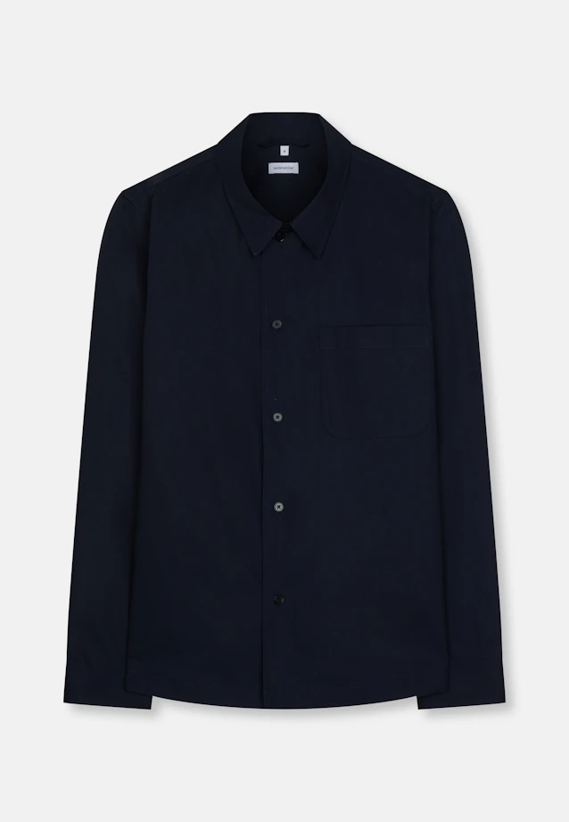 Regular Chemise décontractée Uni in Bleu Foncé |  Seidensticker Onlineshop