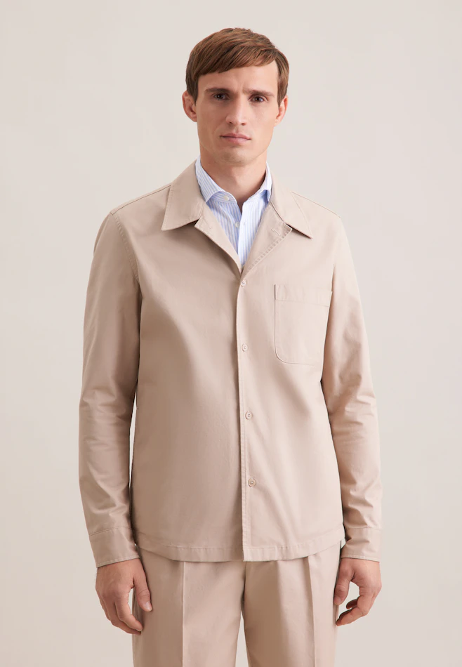 Regular Chemise décontractée Uni dans Beige | Boutique en ligne Seidensticker