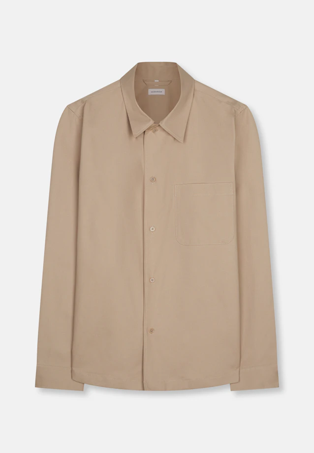 Regular Casual Hemd Uni in Beige |  Seidensticker Onlineshop