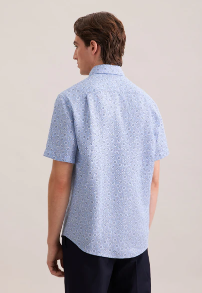 Regular Chemise en lin Imprimé in Bleu Moyen | Seidensticker Onlineshop