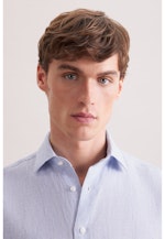 Regular Leinenhemd Gestreift in Mittelblau |  Seidensticker Onlineshop