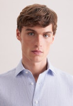 Regular Leinenhemd Gestreift in Mittelblau |  Seidensticker Onlineshop