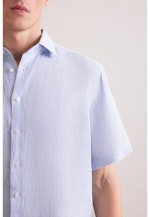 Regular Leinenhemd Gestreift in Mittelblau |  Seidensticker Onlineshop