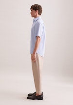 Regular Leinenhemd Gestreift in Mittelblau |  Seidensticker Onlineshop