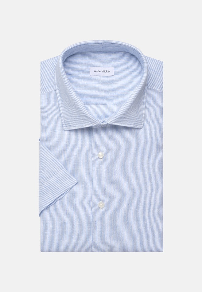 Regular Linen shirt Stripes in Mittelblau | Seidensticker online shop