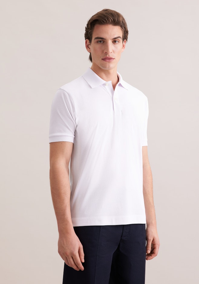 Regular Polo Uni dans Blanc | Boutique en ligne Seidensticker