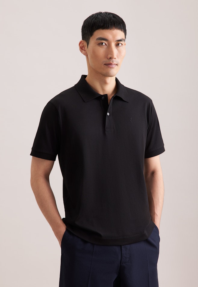 Regular Polo Uni in Schwarz | Seidensticker Onlineshop