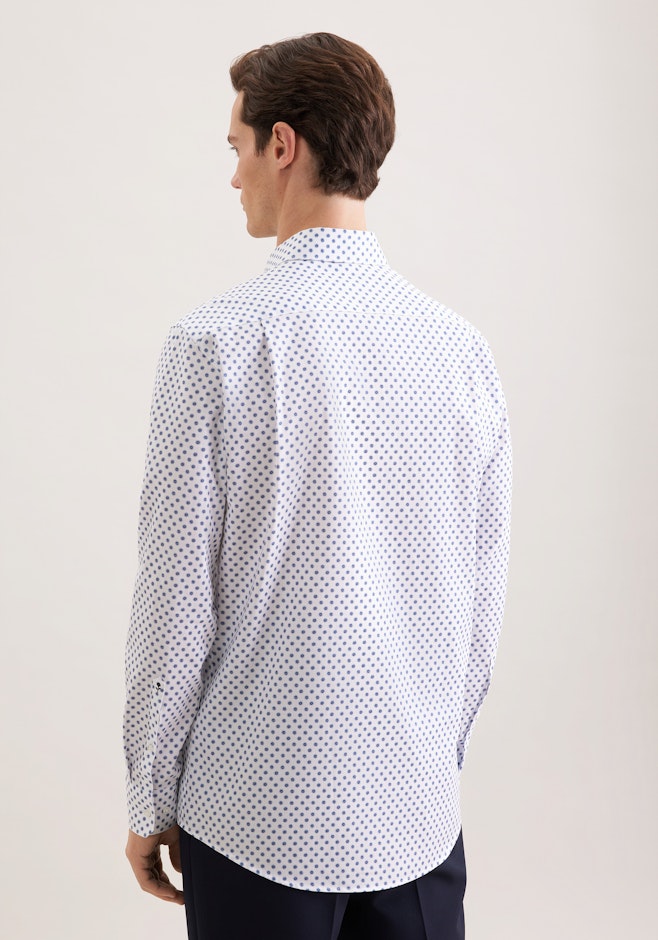 Regular Chemise d'affaires Imprimé dans Bleu Moyen | Boutique en ligne Seidensticker