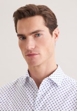 Regular Business shirt Print in Mittelblau |  Seidensticker Onlineshop