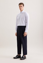 Regular Business shirt Print in Mittelblau |  Seidensticker Onlineshop