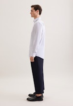 Regular Business shirt Print in Mittelblau |  Seidensticker Onlineshop