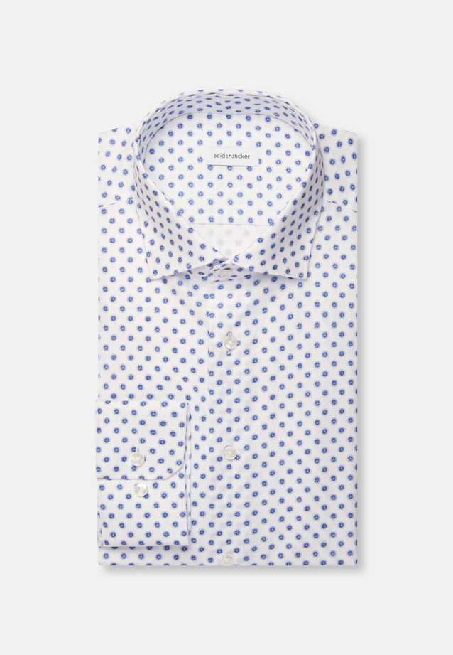 Regular Business shirt Print in Mittelblau |  Seidensticker Onlineshop