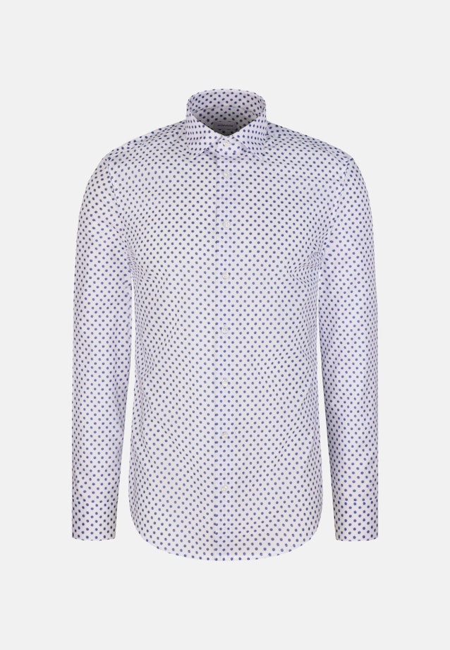Regular Business shirt Print in Mittelblau |  Seidensticker Onlineshop