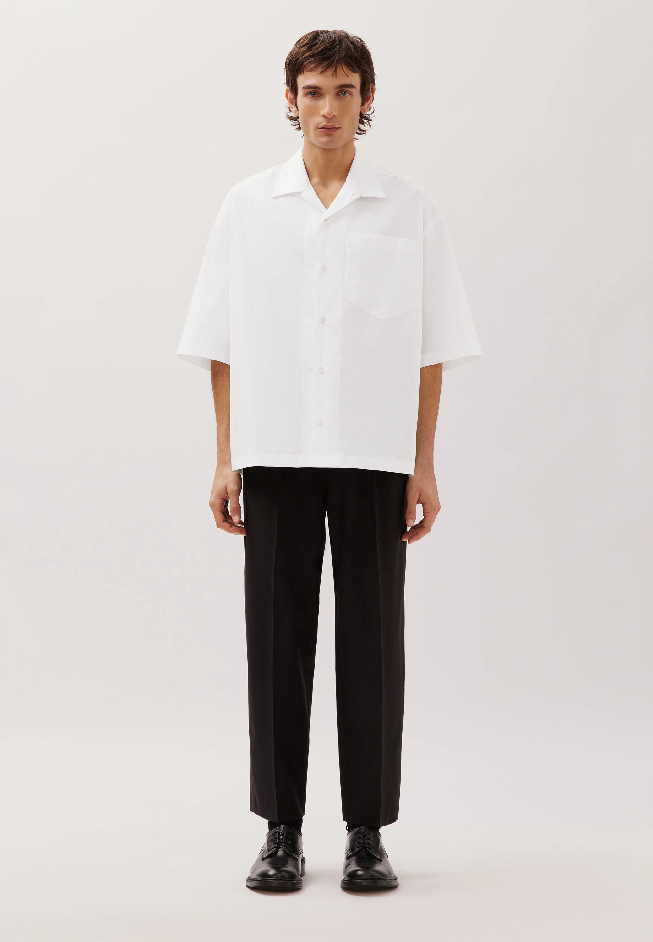 Oversized Resort Hemd aus Baumwolle Weiß L
