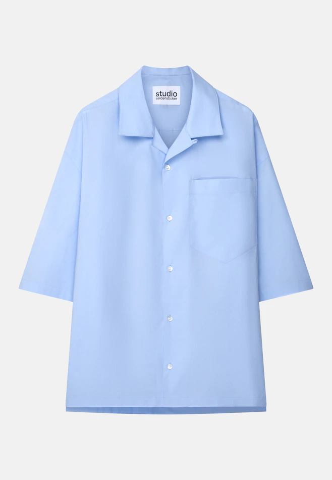 Oversized Cotton Resort Shirt in Hellblau | Seidensticker online shop