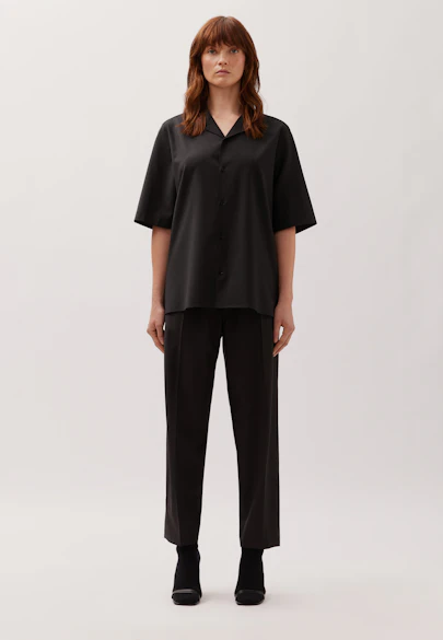 Resort Hemd mit Wolle in Schwarz |  Seidensticker Onlineshop