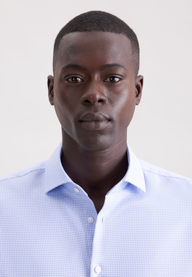 X-Slim Business Hemd Struktur in Mittelblau |  Seidensticker Onlineshop