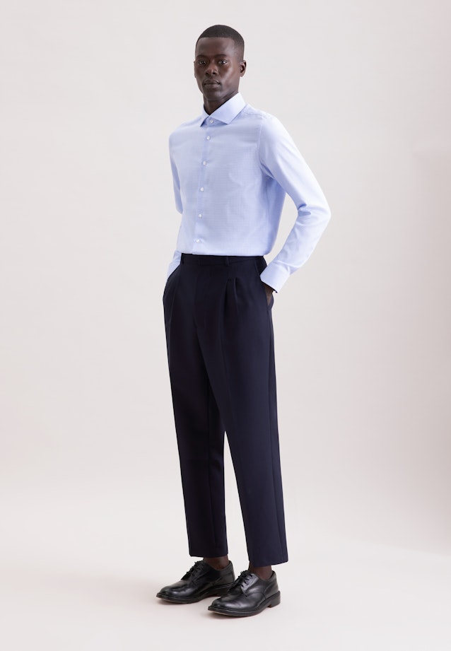 X-Slim Business Hemd Struktur in Mittelblau |  Seidensticker Onlineshop