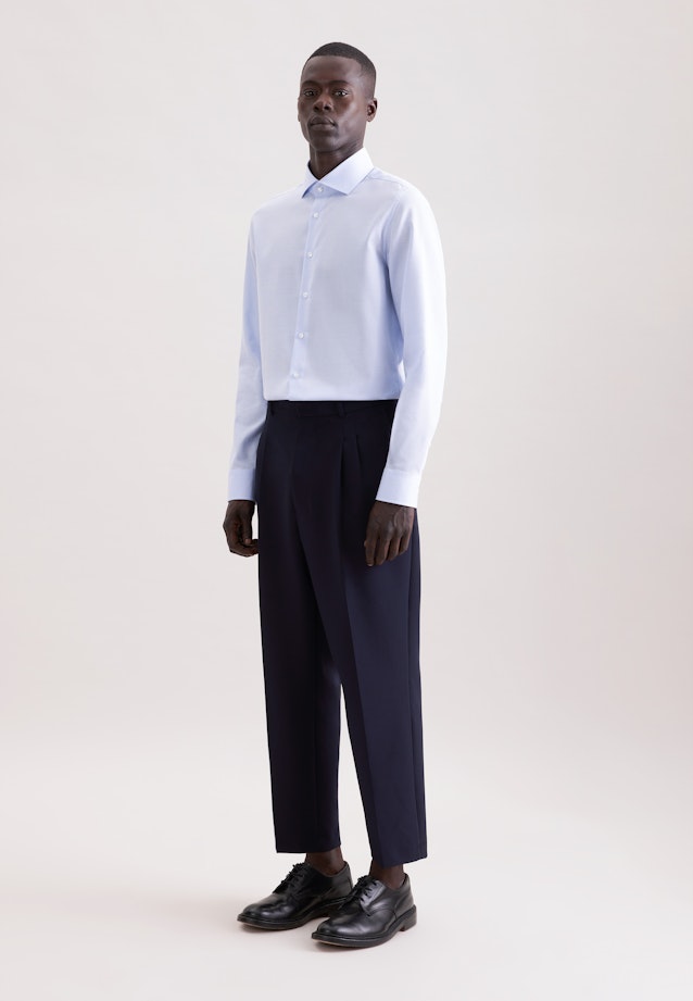 X-Slim Business Hemd Struktur in Mittelblau |  Seidensticker Onlineshop