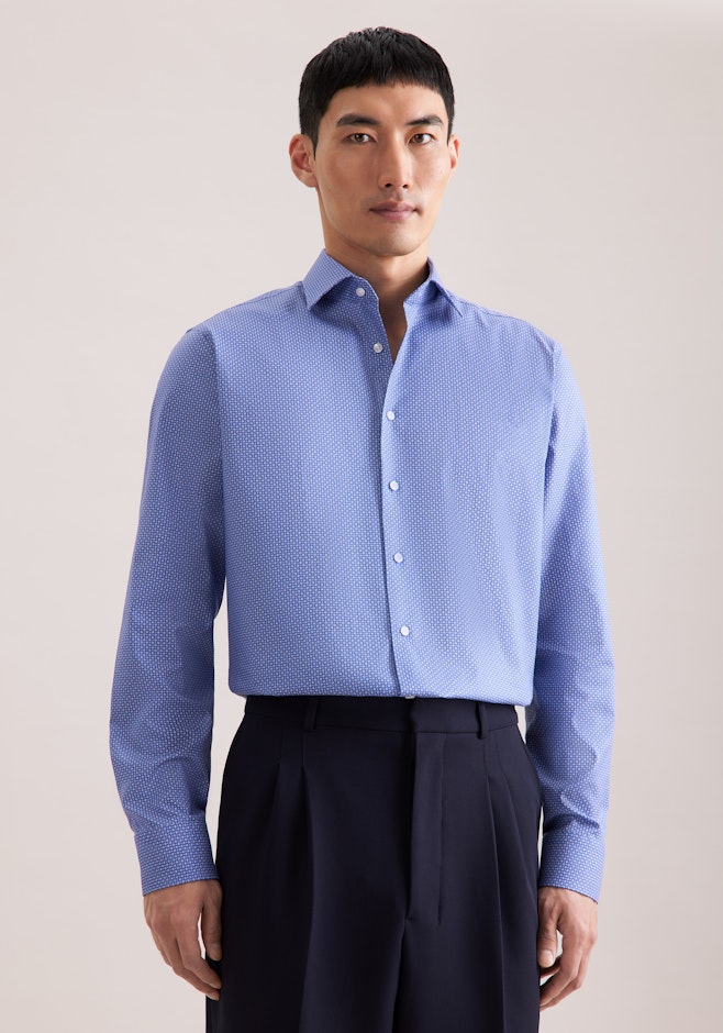 Regular Chemise d'affaires Imprimé dans Bleu Moyen | Boutique en ligne Seidensticker