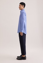 Regular Business shirt Print in Mittelblau |  Seidensticker Onlineshop