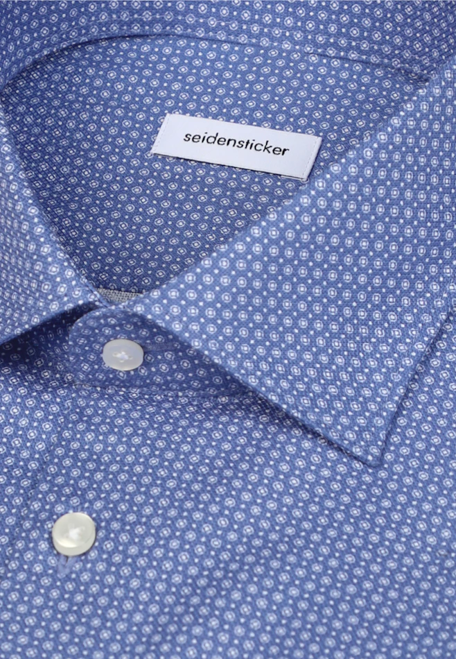 Regular Business shirt Print in Mittelblau | Seidensticker online shop