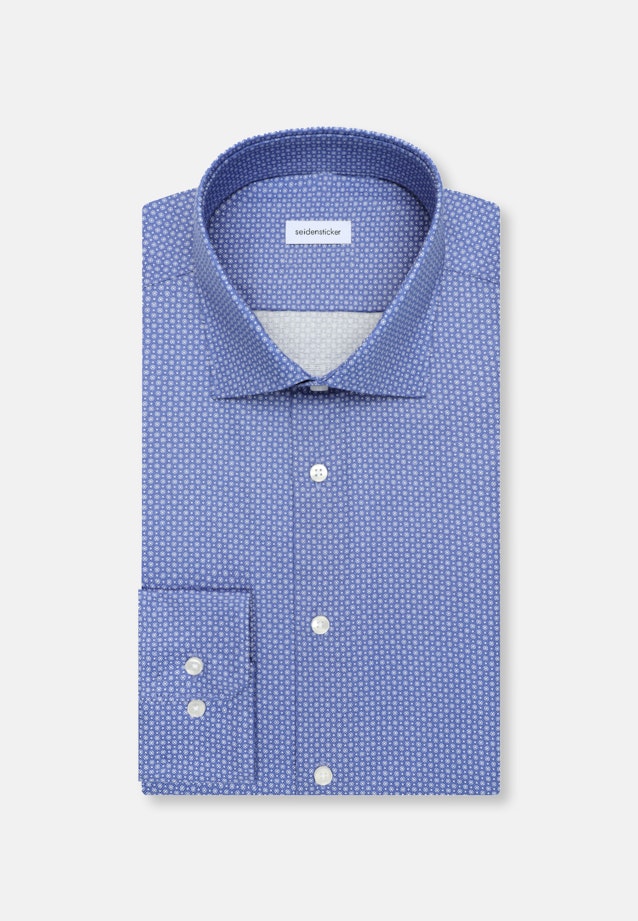 Regular Business shirt Print in Mittelblau |  Seidensticker Onlineshop