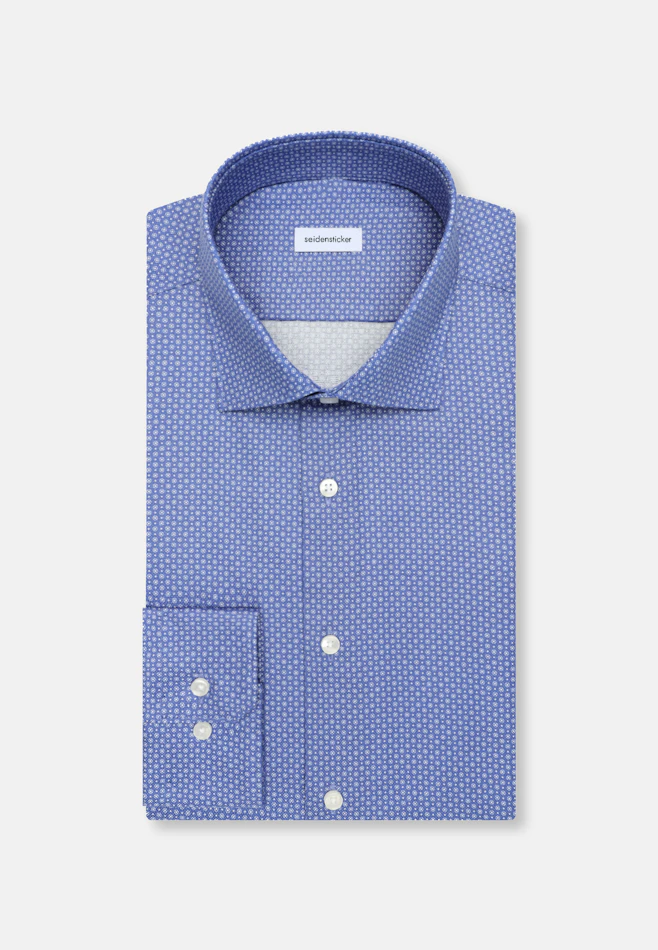 Regular Business shirt Print in Mittelblau | Seidensticker online shop