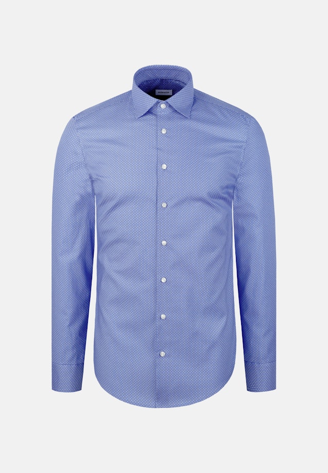 Regular Business shirt Print in Mittelblau |  Seidensticker Onlineshop