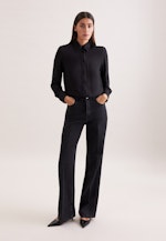 Hemdbluse mit tiefer Passe mit tonalem Streifen in Schwarz |  Seidensticker Onlineshop