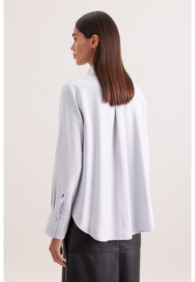 Hemdbluse in A- Linie mit Metallic Effekt in Silver | Seidensticker online shop