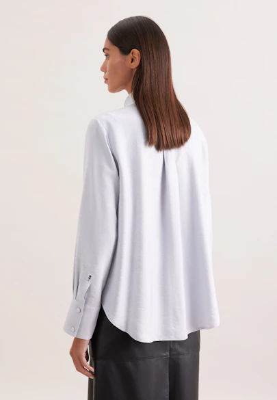 Hemdbluse in A- Linie mit Metallic Effekt in Silver |  Seidensticker Onlineshop