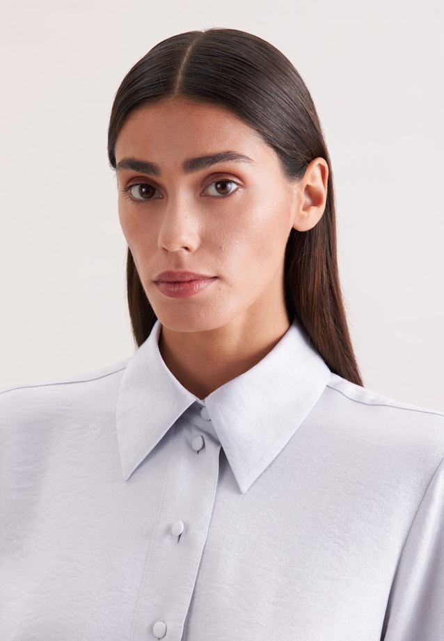 Hemdbluse in A- Linie mit Metallic Effekt in Silver |  Seidensticker Onlineshop