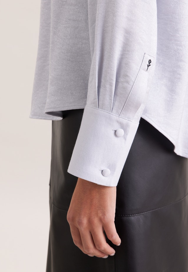 Hemdbluse in A- Linie mit Metallic Effekt in Silver |  Seidensticker Onlineshop