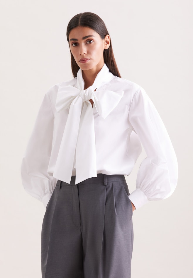 Schluppenbluse mit Volumenärmel in Weiß | Seidensticker online shop